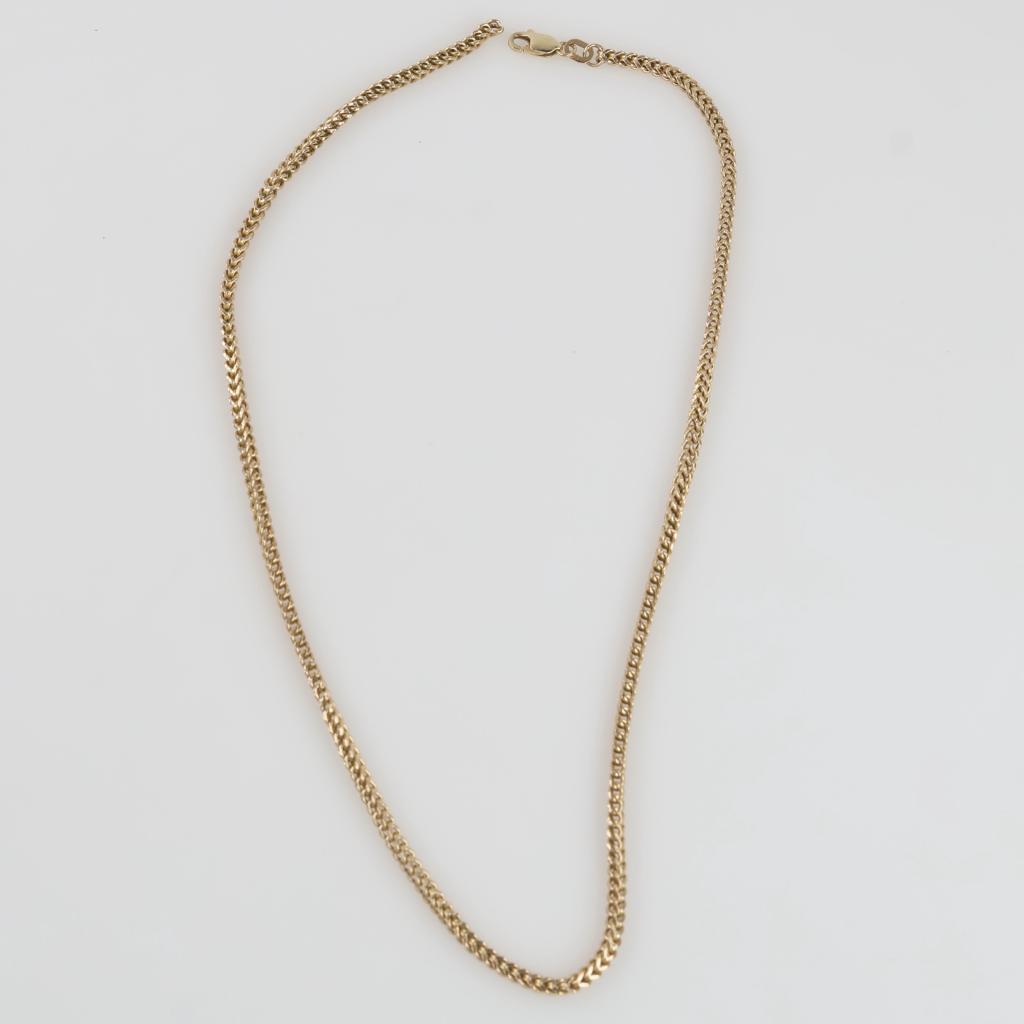 10kt Gold Hollow Foxtail Link Necklace