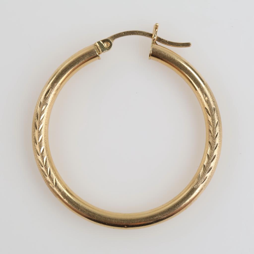 10kt Gold Hollow Hoop Single Earring