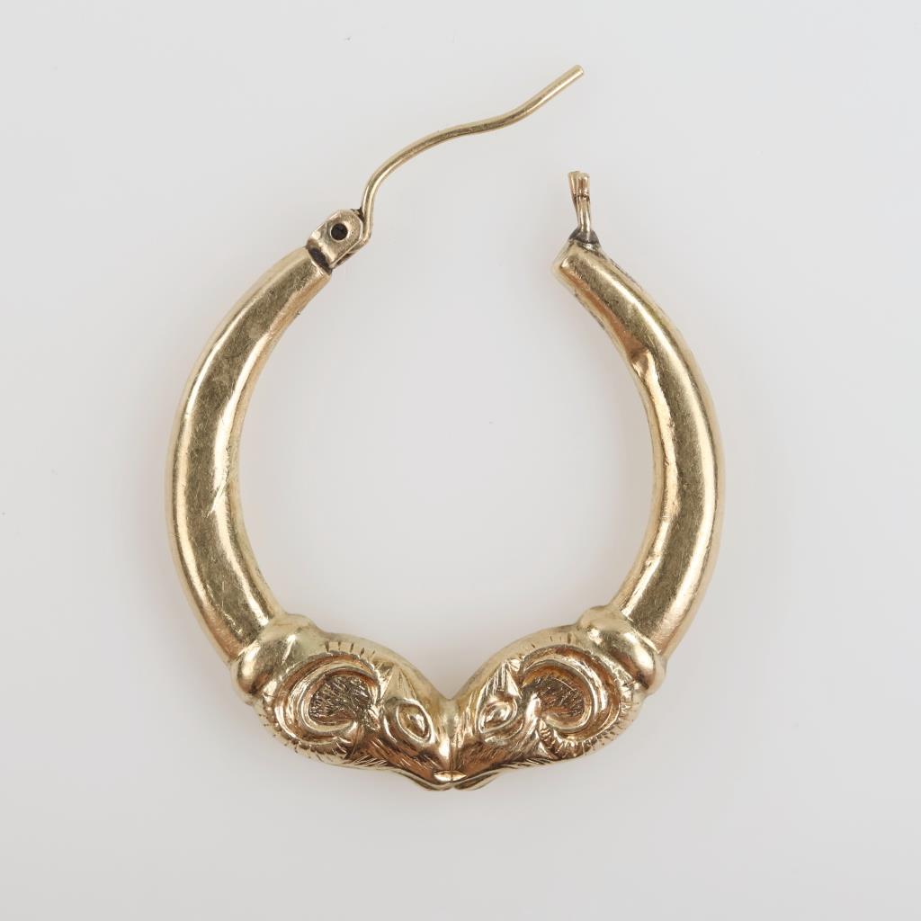 10kt Gold Hollow Hoop Single Earring