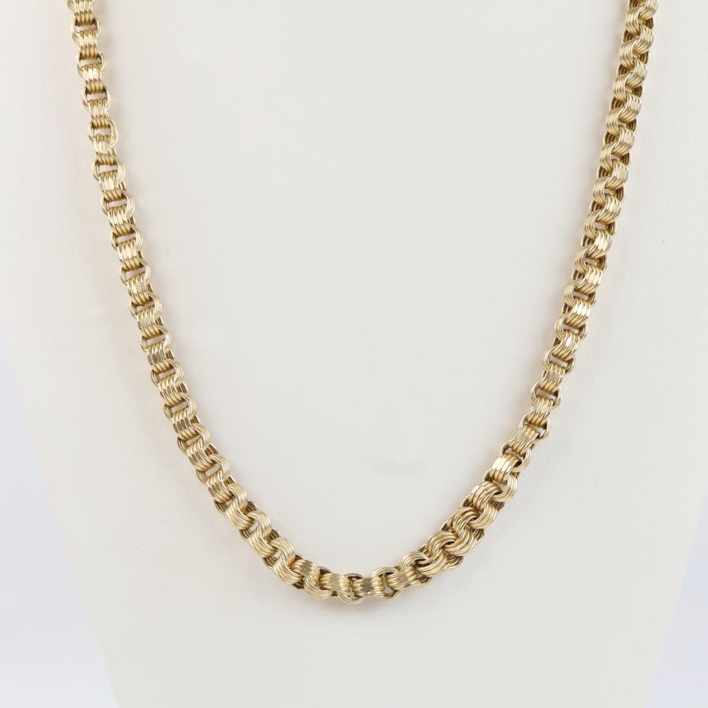 10kt Gold Hollow Link Necklace