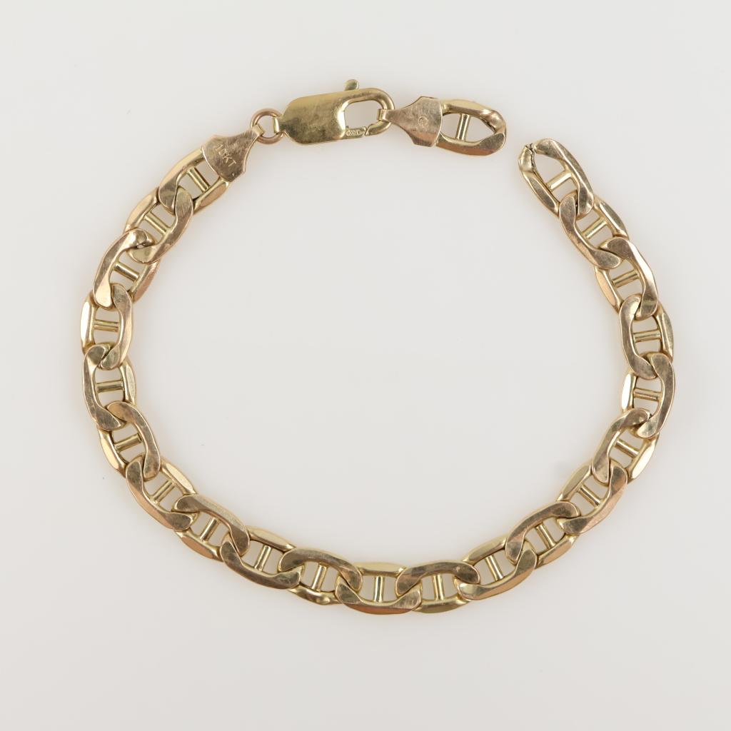 10kt Gold Hollow Mariner Chain Bracelet - PropertyRoom.com