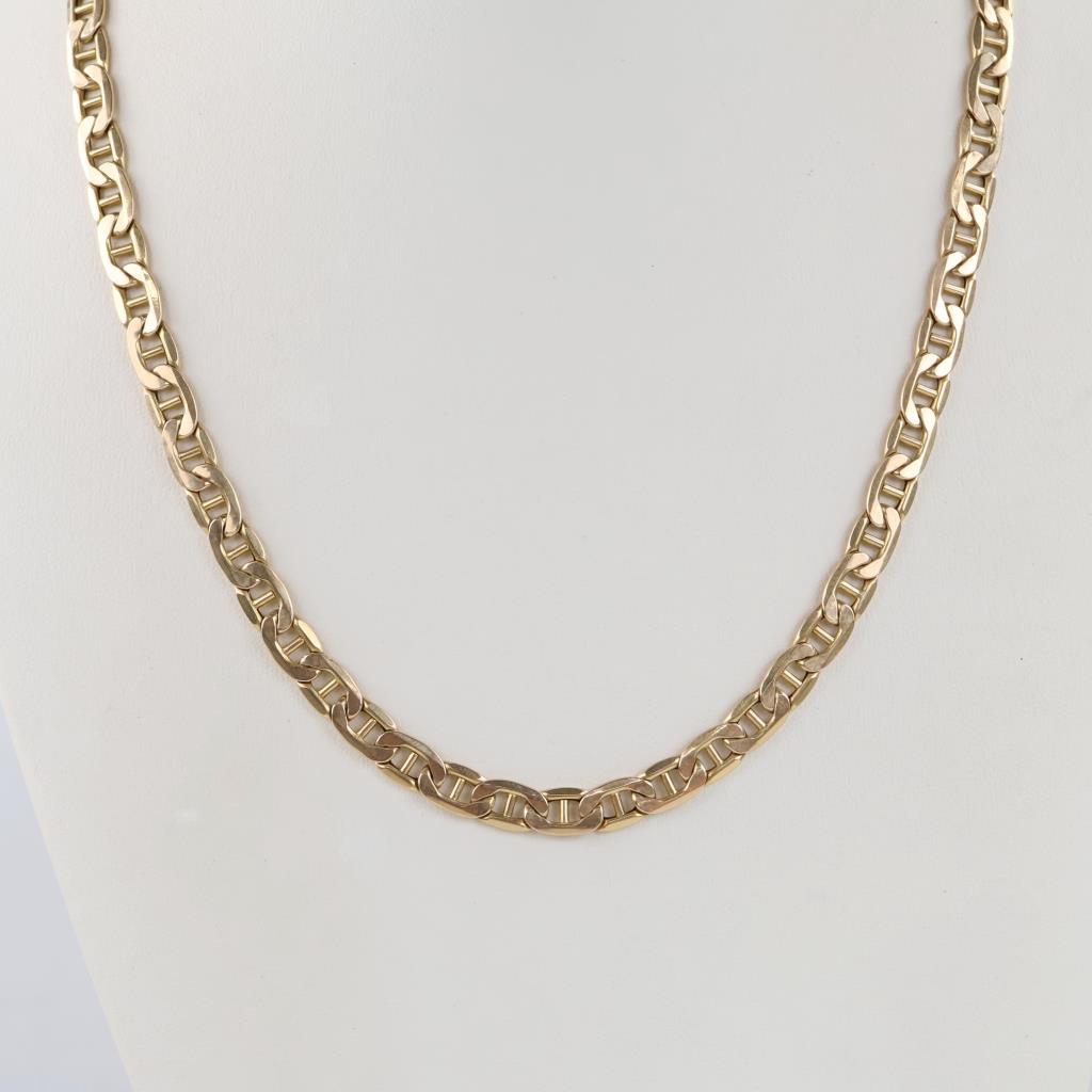 10kt Gold Hollow Mariner Link Necklace