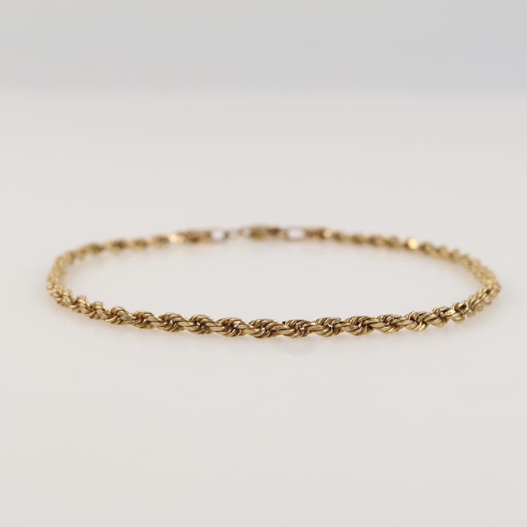 10kt Gold Hollow Rope Bracelet