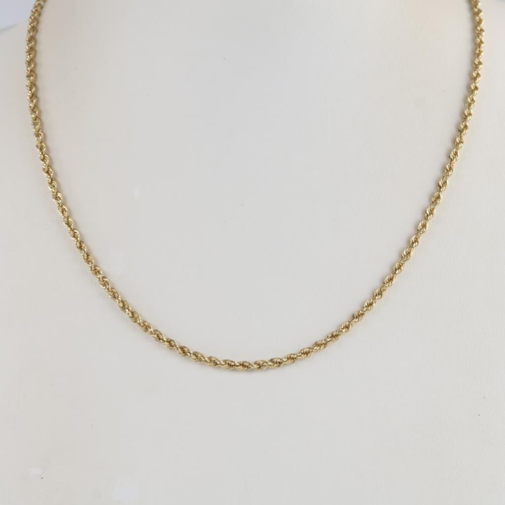 10kt Gold Hollow Rope Chain Necklace | Property Room