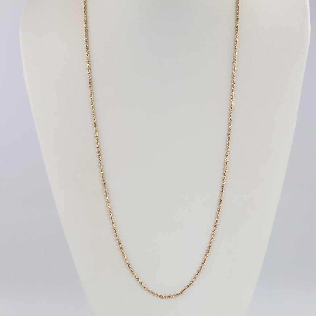 10kt Gold Hollow Rope Necklace
