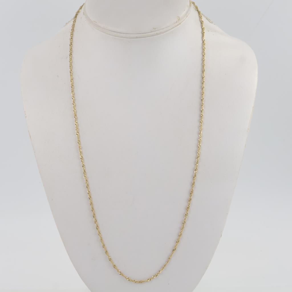 10kt Gold Hollow Singapore Chain Necklace