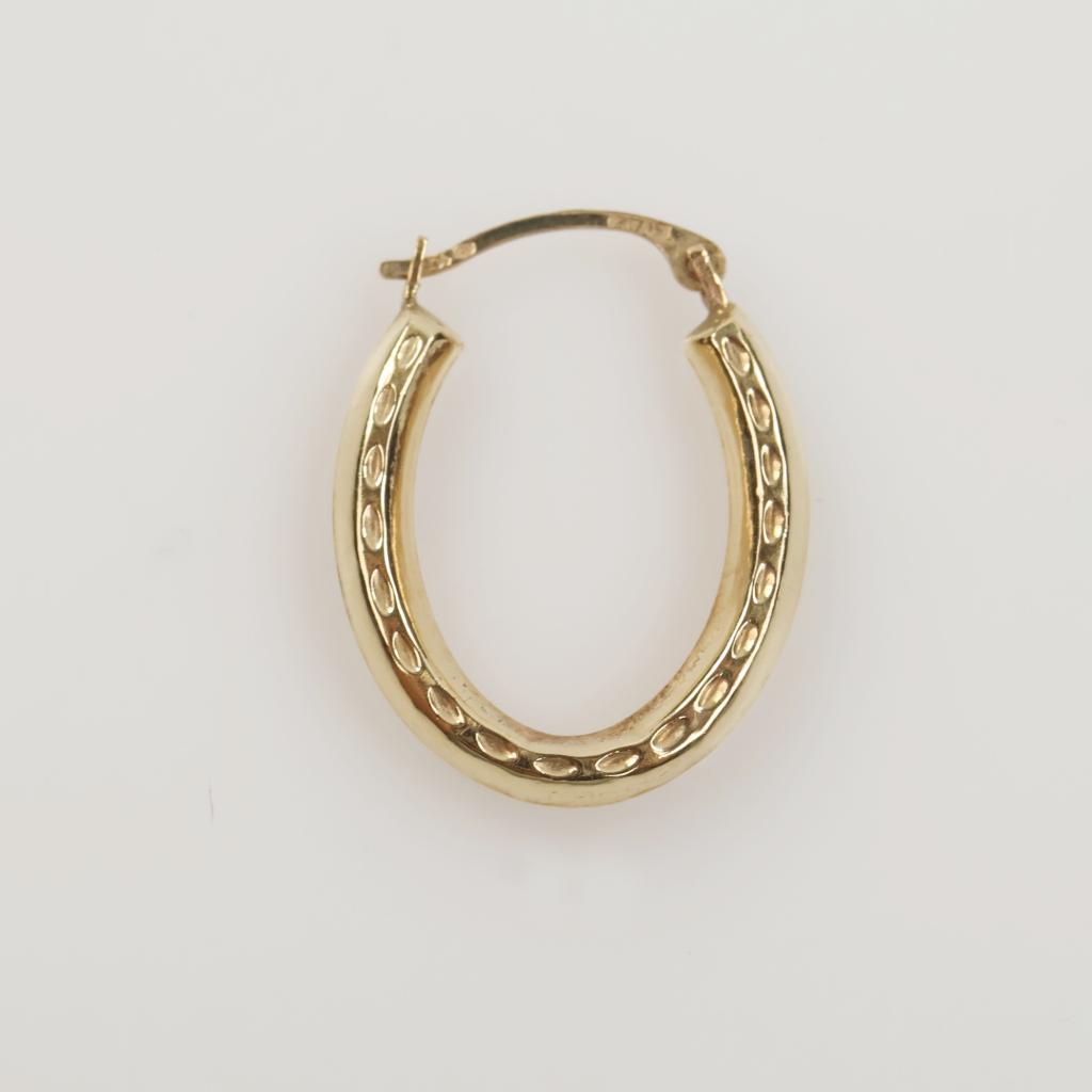 10kt Gold Hollow Single Hoop Earring