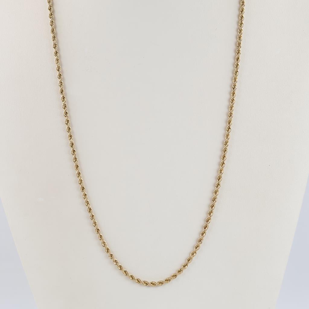 10kt Gold Hollow Twisted Rope Necklace