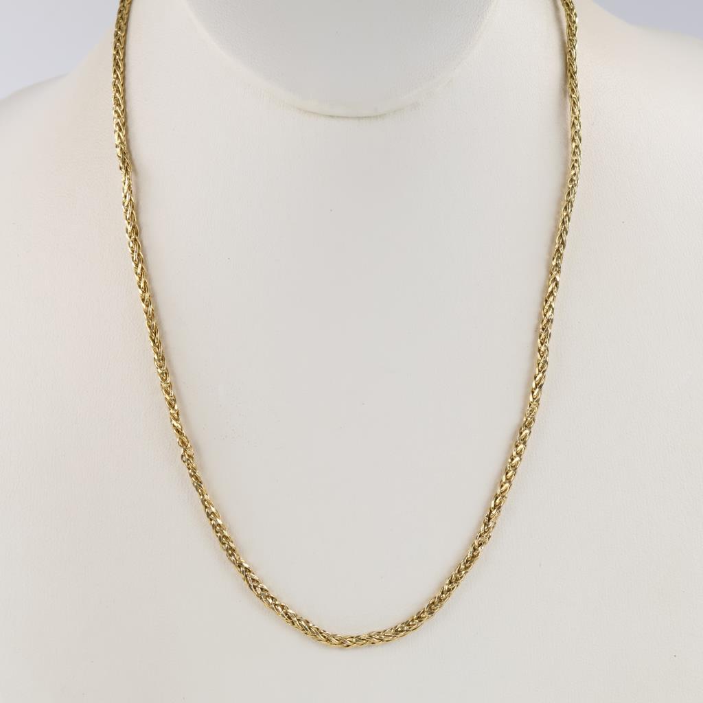10kt Gold Hollow Wheat Chain Necklace