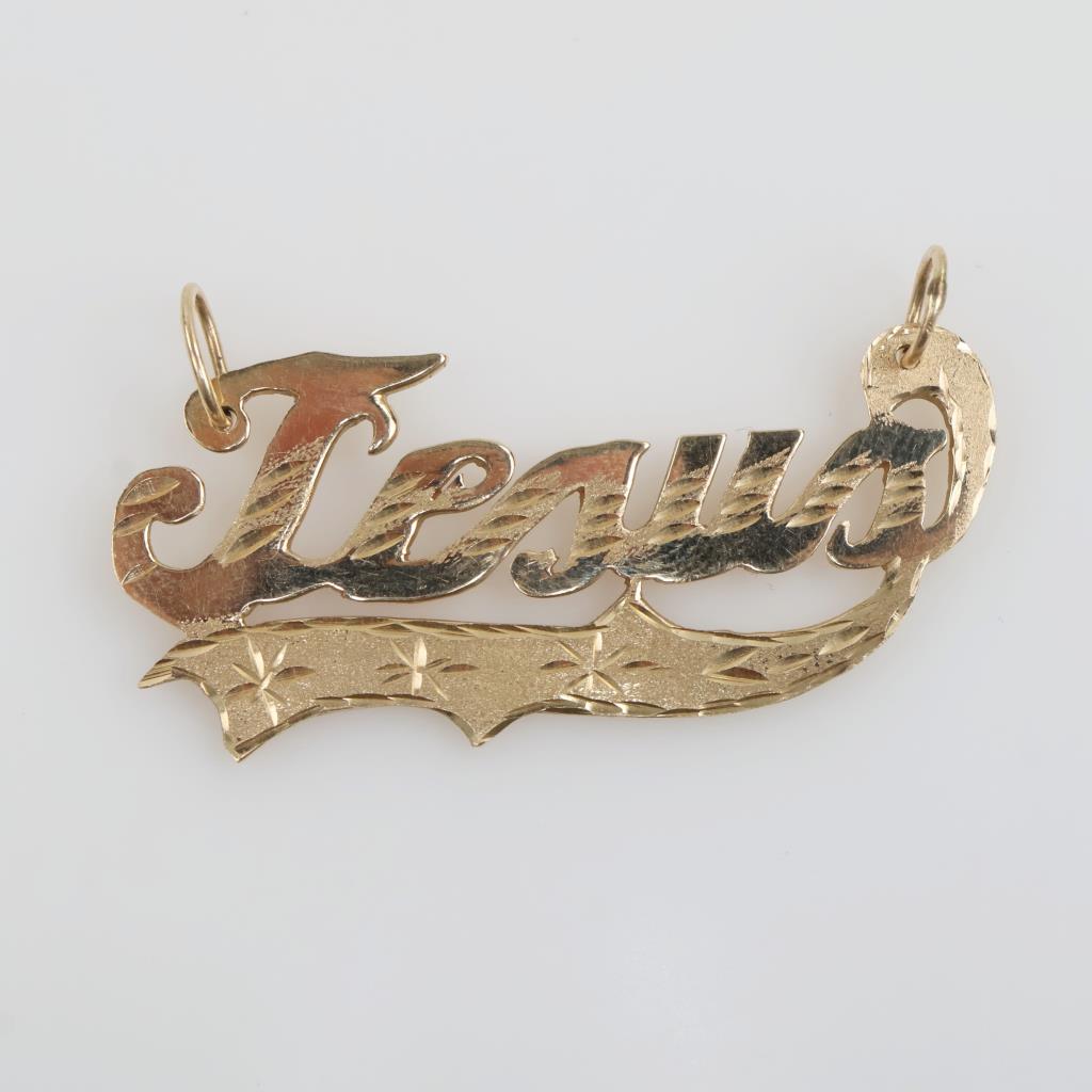 10kt Gold "Jesus" Pendant