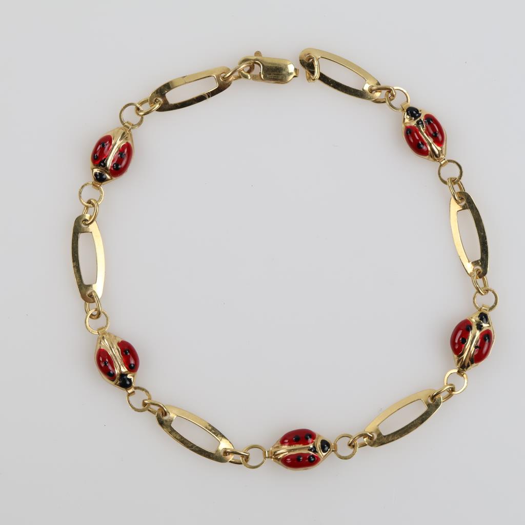 10kt Gold Ladybug Bracelet