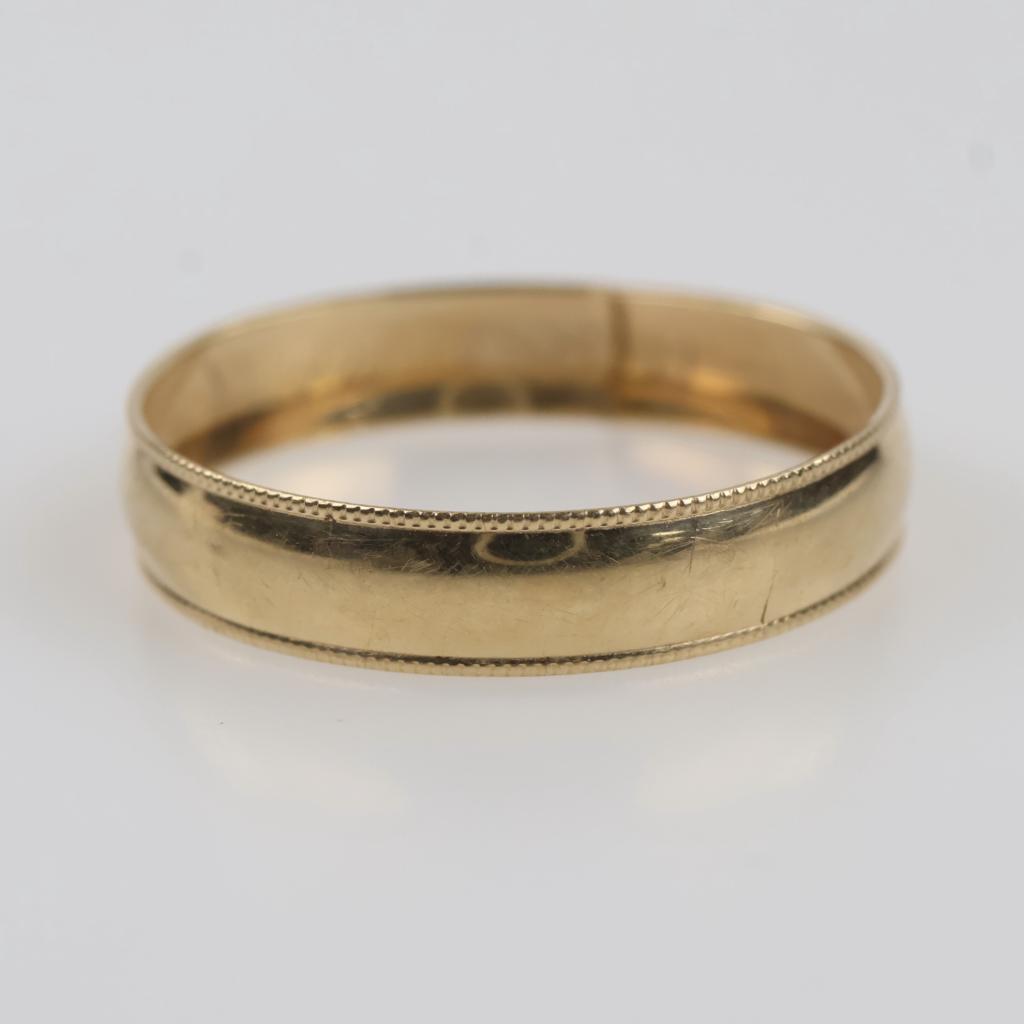 10kt Gold Miligrain Edge Band