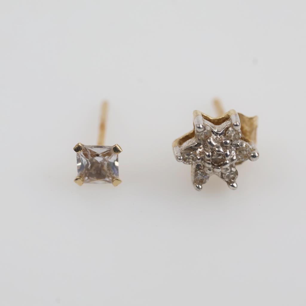 10kt Gold Mismatched Earrings