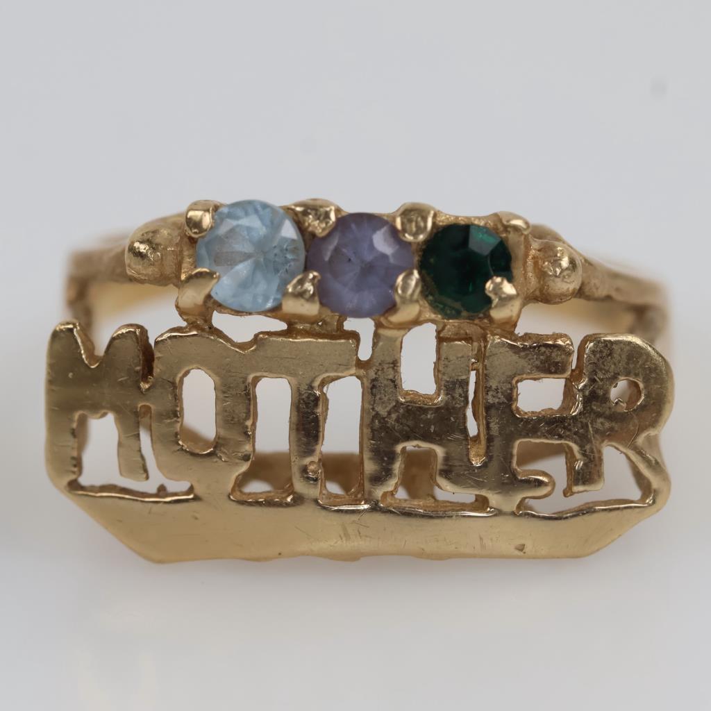 10kt Gold Multi-colored Stone Ring