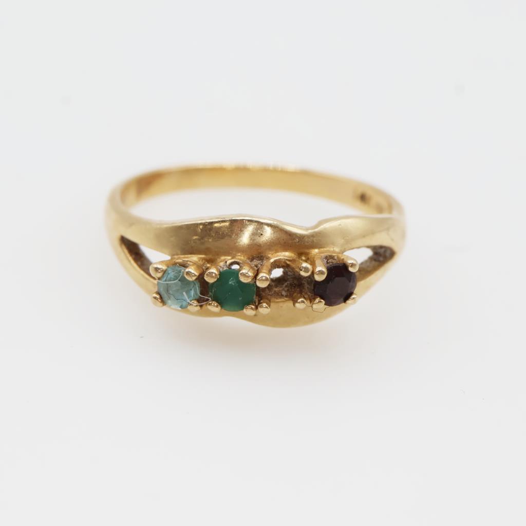 10kt Gold Multi-colored Stone Ring