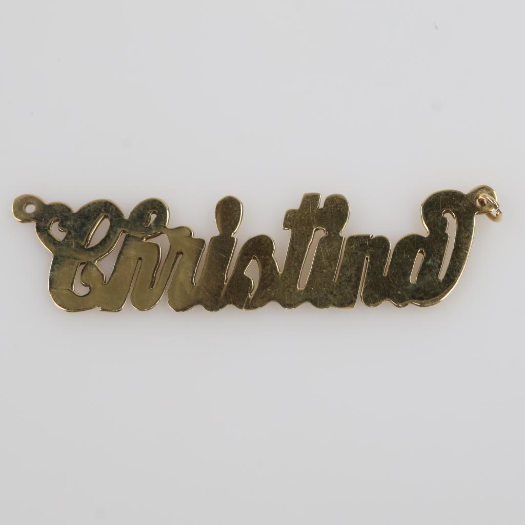 10kt Gold Name Pendant