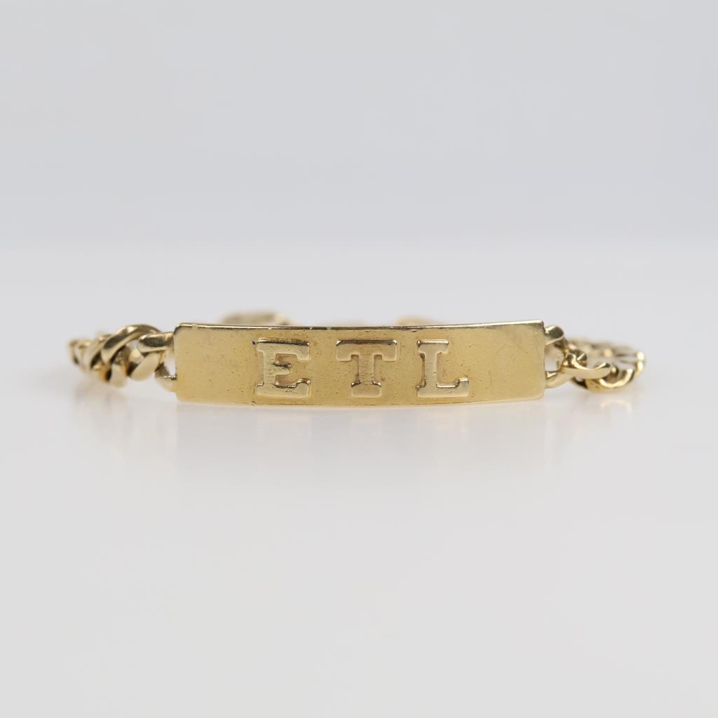 10kt Gold Name Plate Bracelet