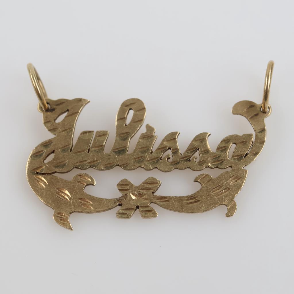10kt Gold Name Plate Pendant