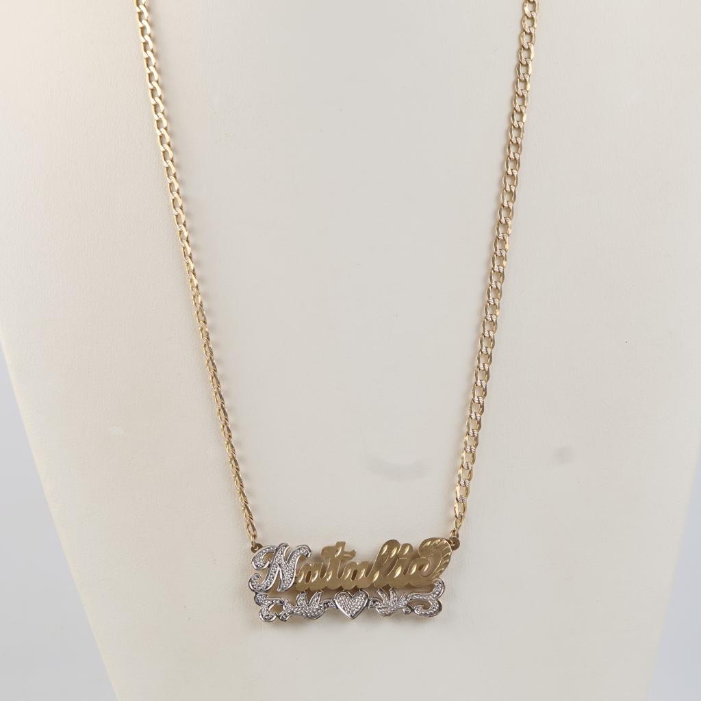 10kt Gold Nameplate Necklace