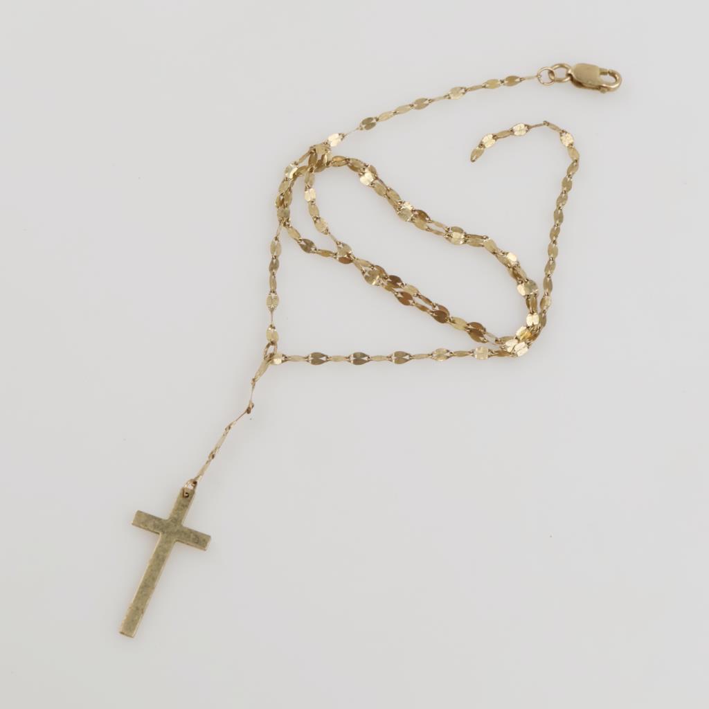 10kt Gold Necklace Cross Pendant
