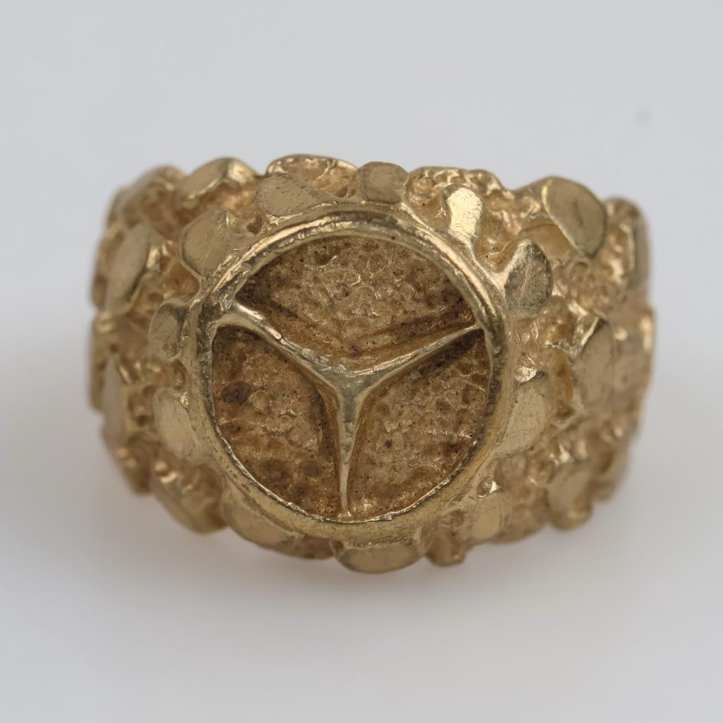 10kt Gold Nugget Style Signet Ring