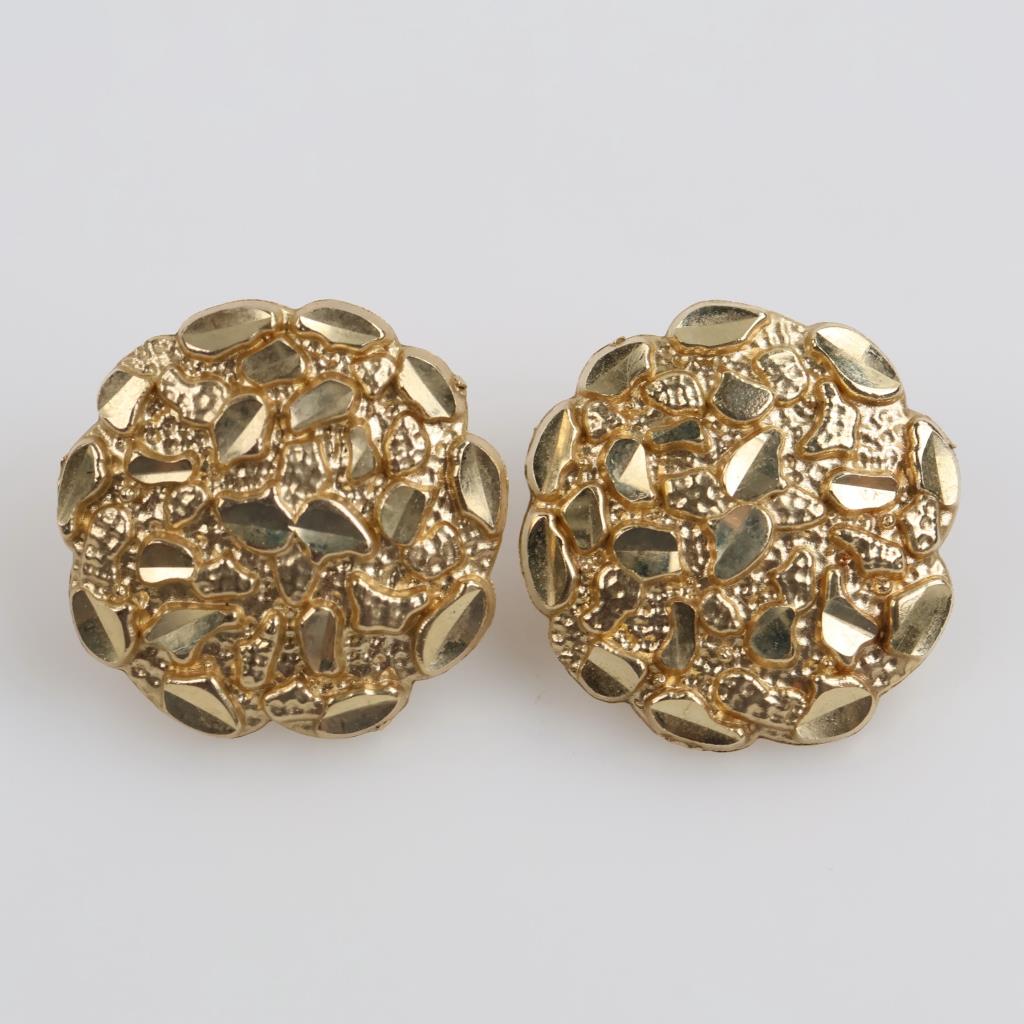 10kt Gold Nugget Style Stud Earrings