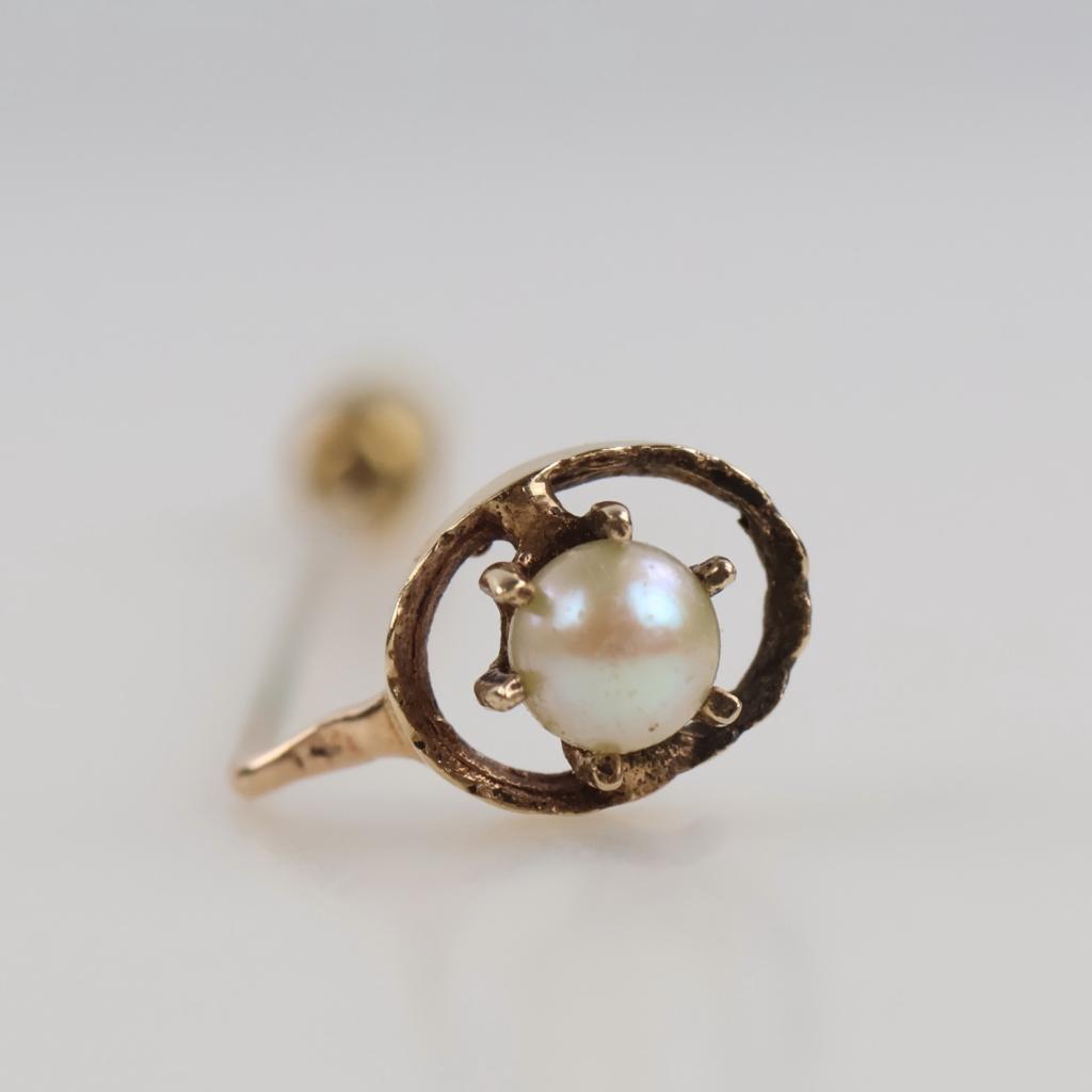 10kt Gold Pearl Hat Pin