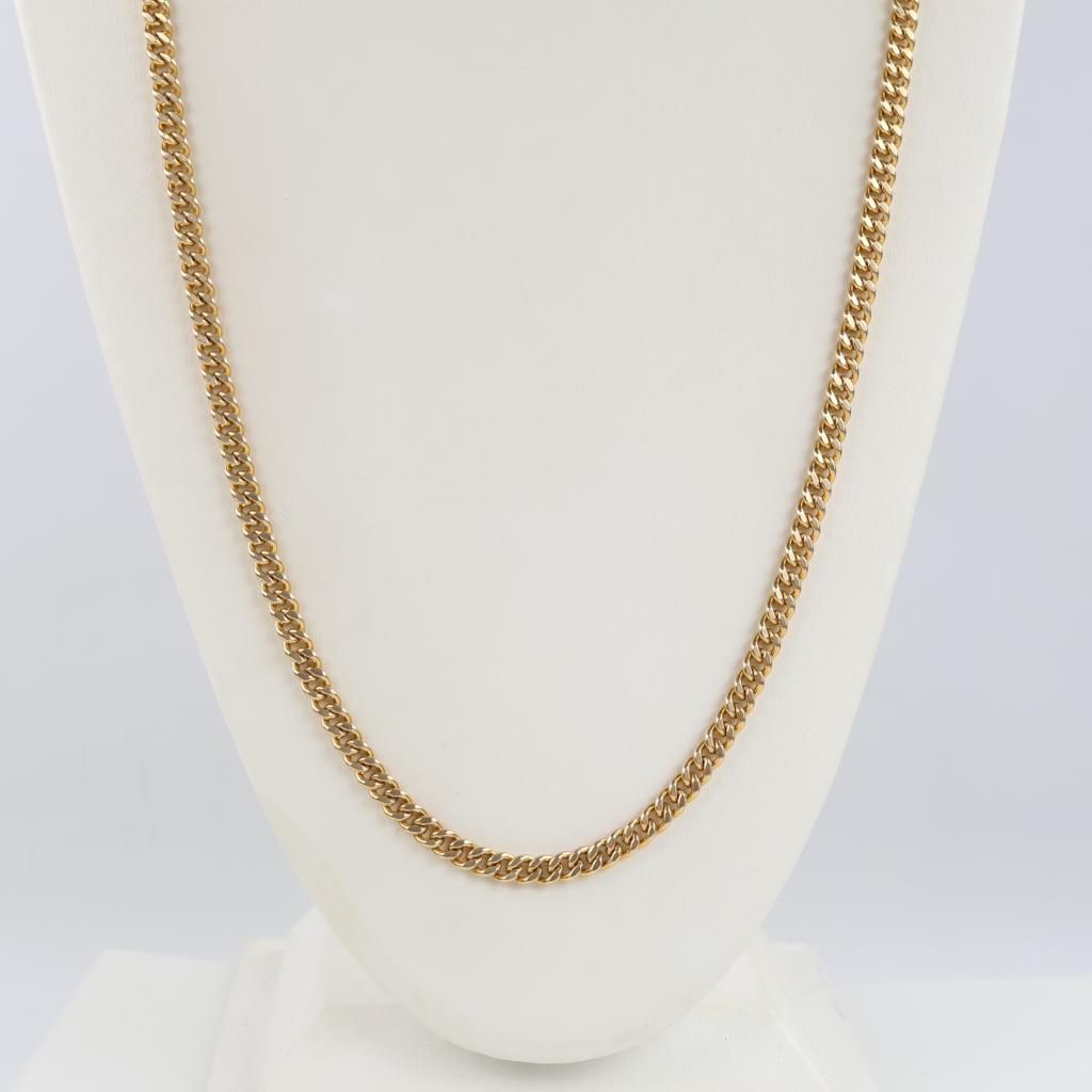 10kt Gold Puffed Curb Link Chain Necklace