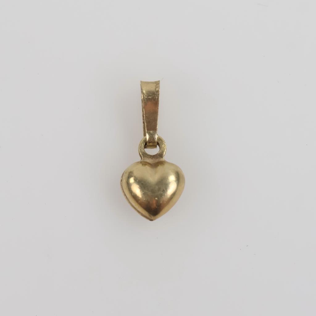 10kt Gold Puffy Heart Pendant