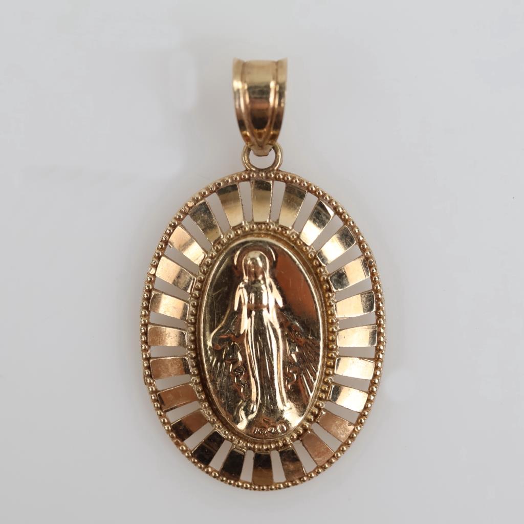 10kt Gold Religious Pendant