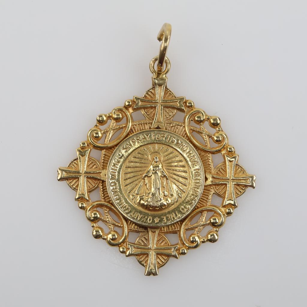 10kt Gold Religious Pendant