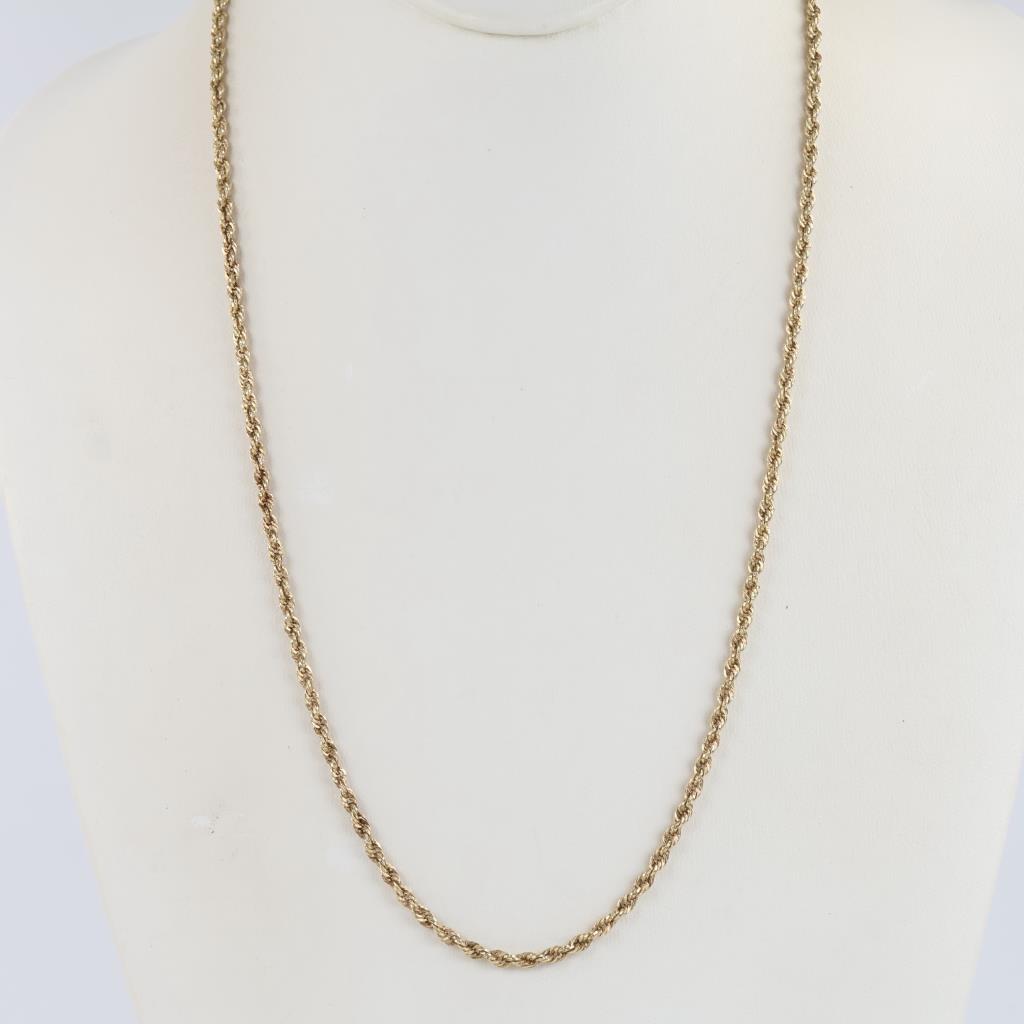 10kt Gold Rope Chain Necklace