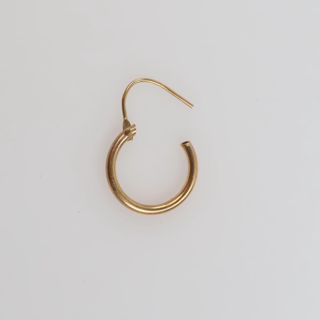 10kt Gold Single Hoop Hollow Earring