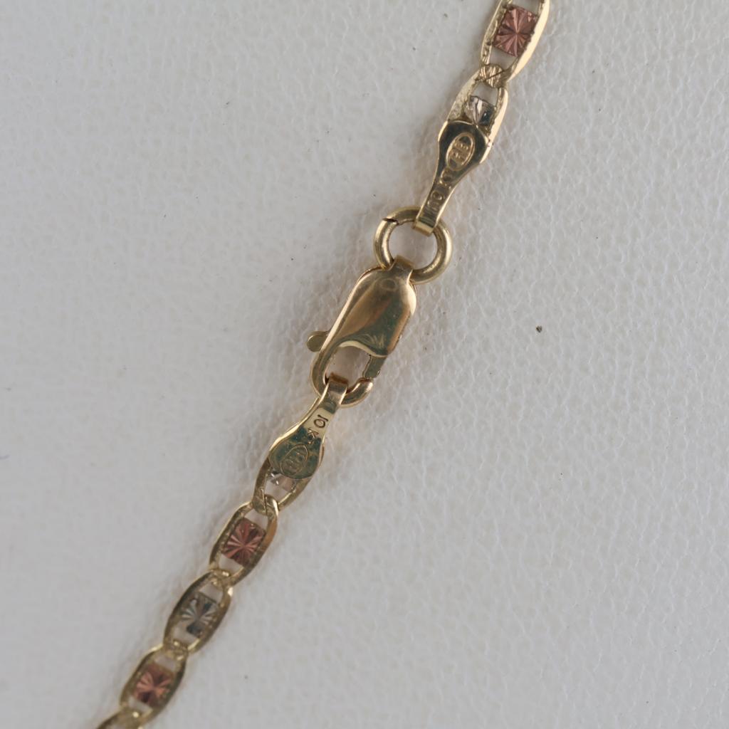 10kt Gold Tri-color Anchor Chain Necklace | Property Room