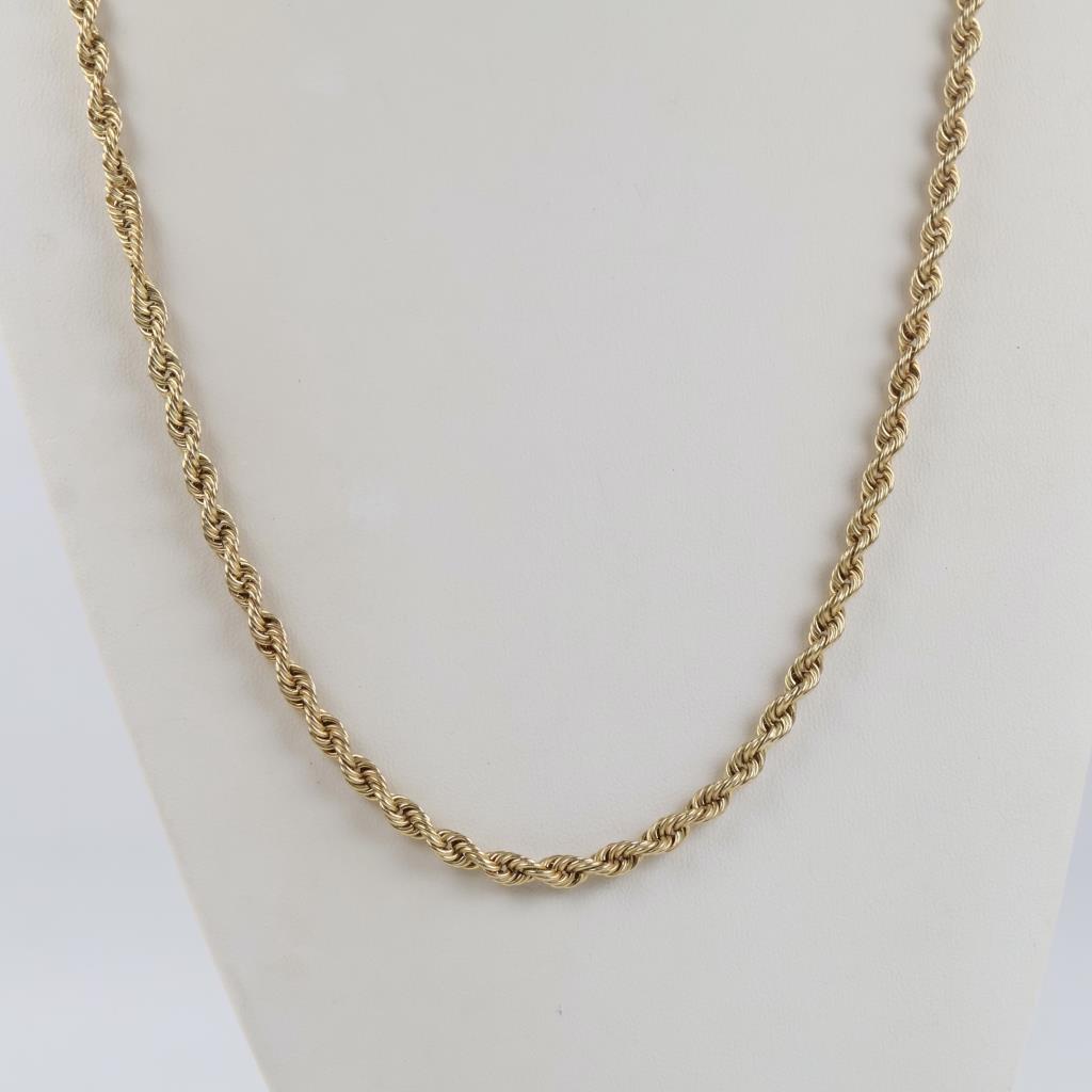 10kt Gold Twisted Rope Hollow Necklace