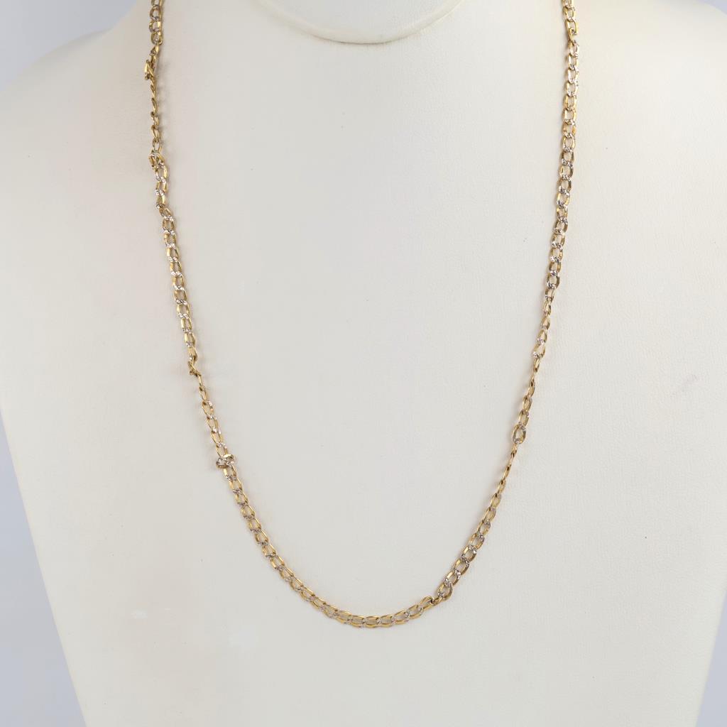 10kt Gold Two Tone Hollow Necklace