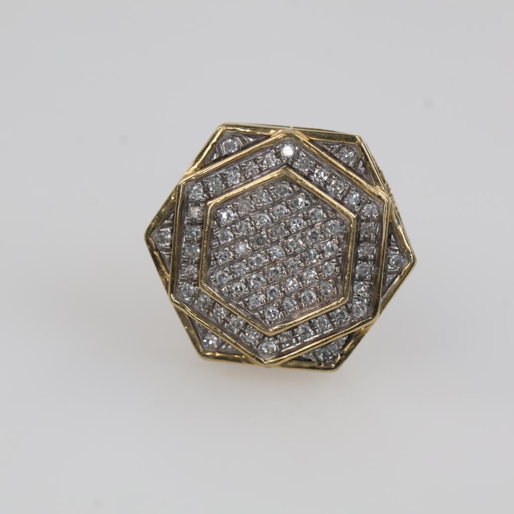 10kt Gold Two-tone Diamond Stud Earring