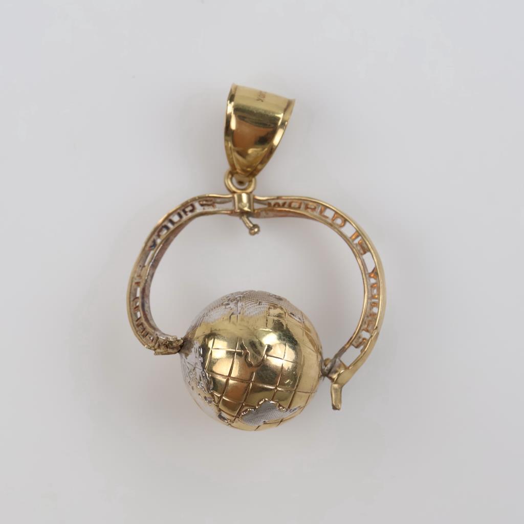 10kt Gold Two-tone Globe Pendant
