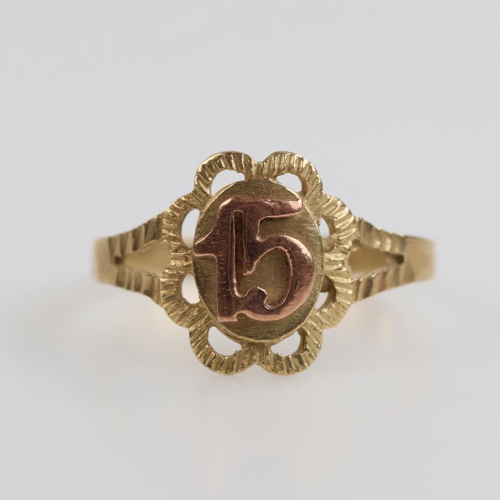10kt Gold Two-tone Quinceanera Ring