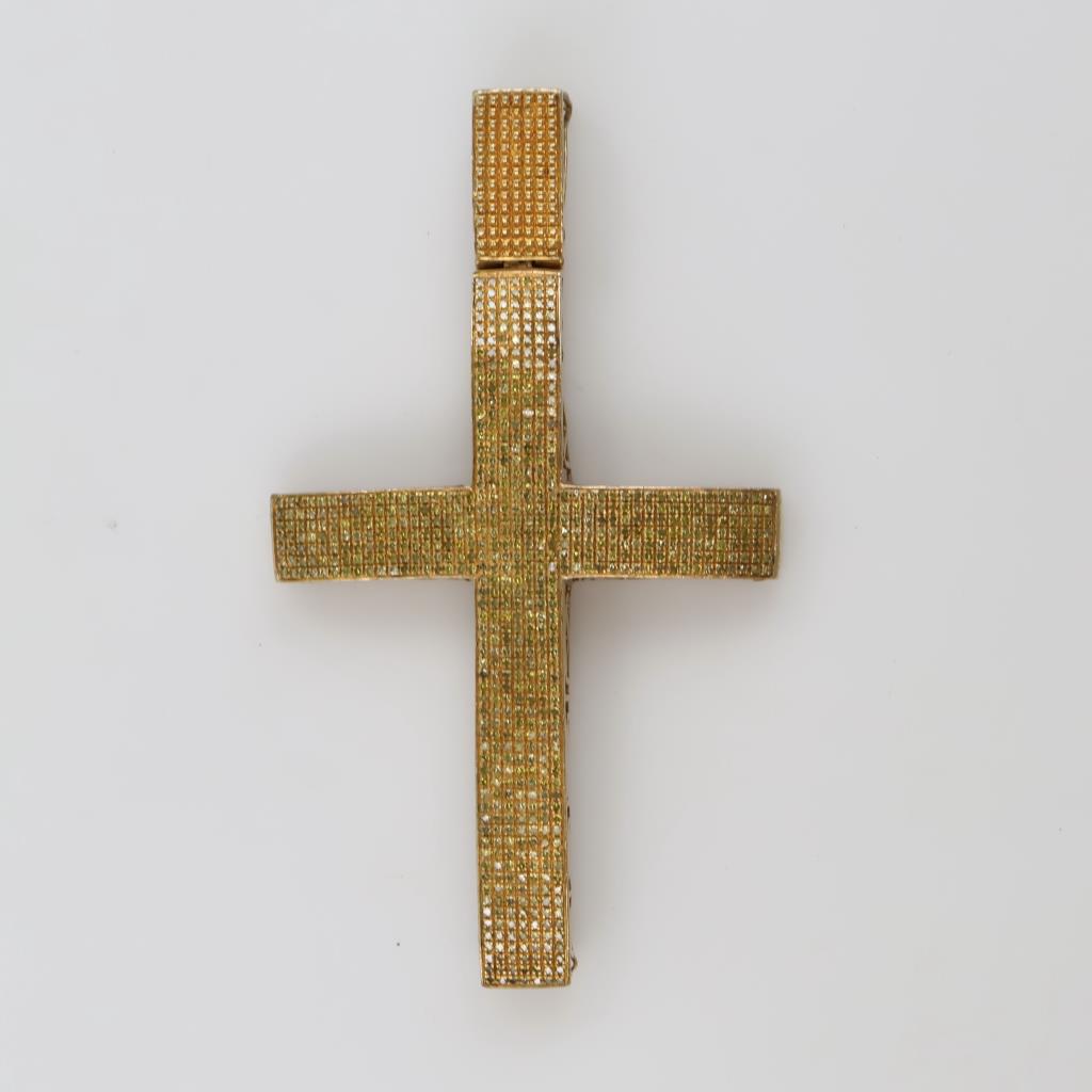 10kt Gold Yellow Stone Cross Pendant