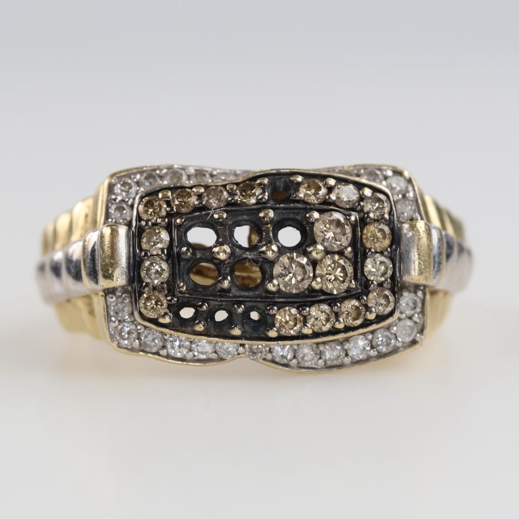 10kt Gold Yellow Stone Diamond Ring
