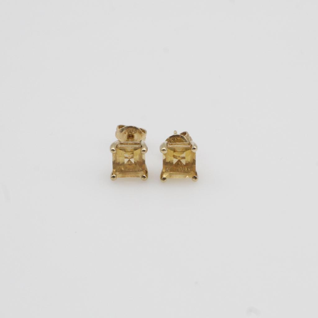 10kt Gold Yellow Stone Earrings