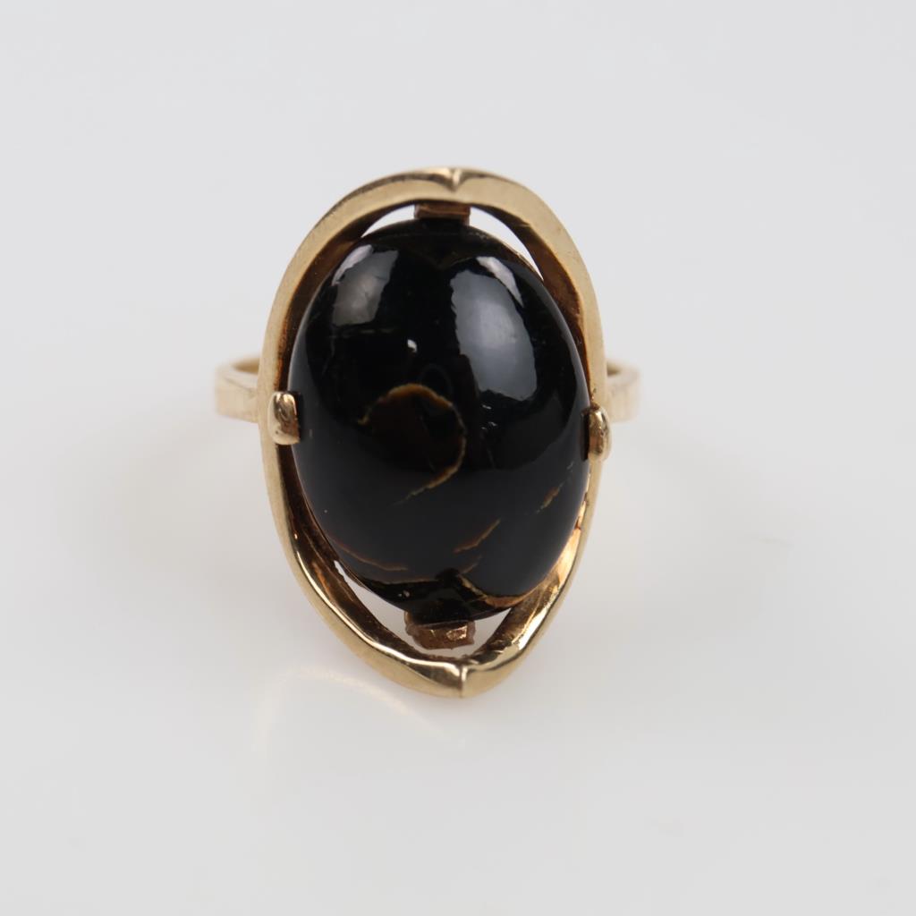 10kt GP Black Stone Ring