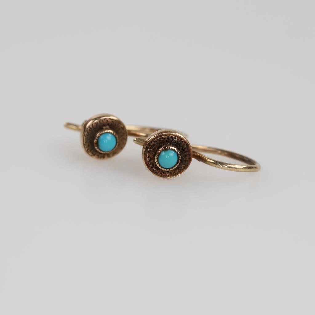 10kt GP Blue Stone Earrings