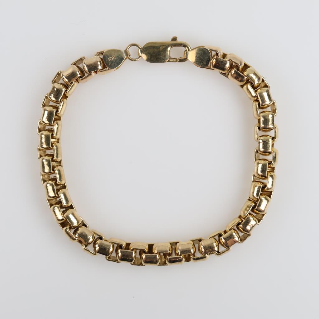 10kt GP Box Link Bracelet