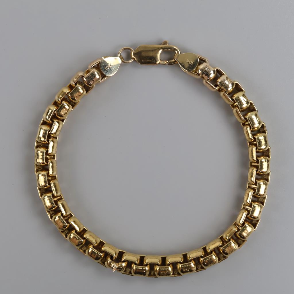 10kt GP Box Link Bracelet