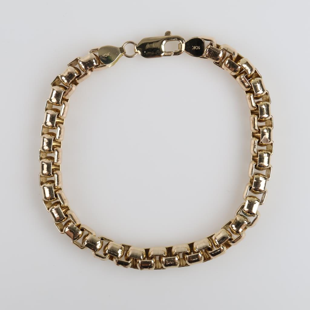 10kt GP Box Link Bracelet