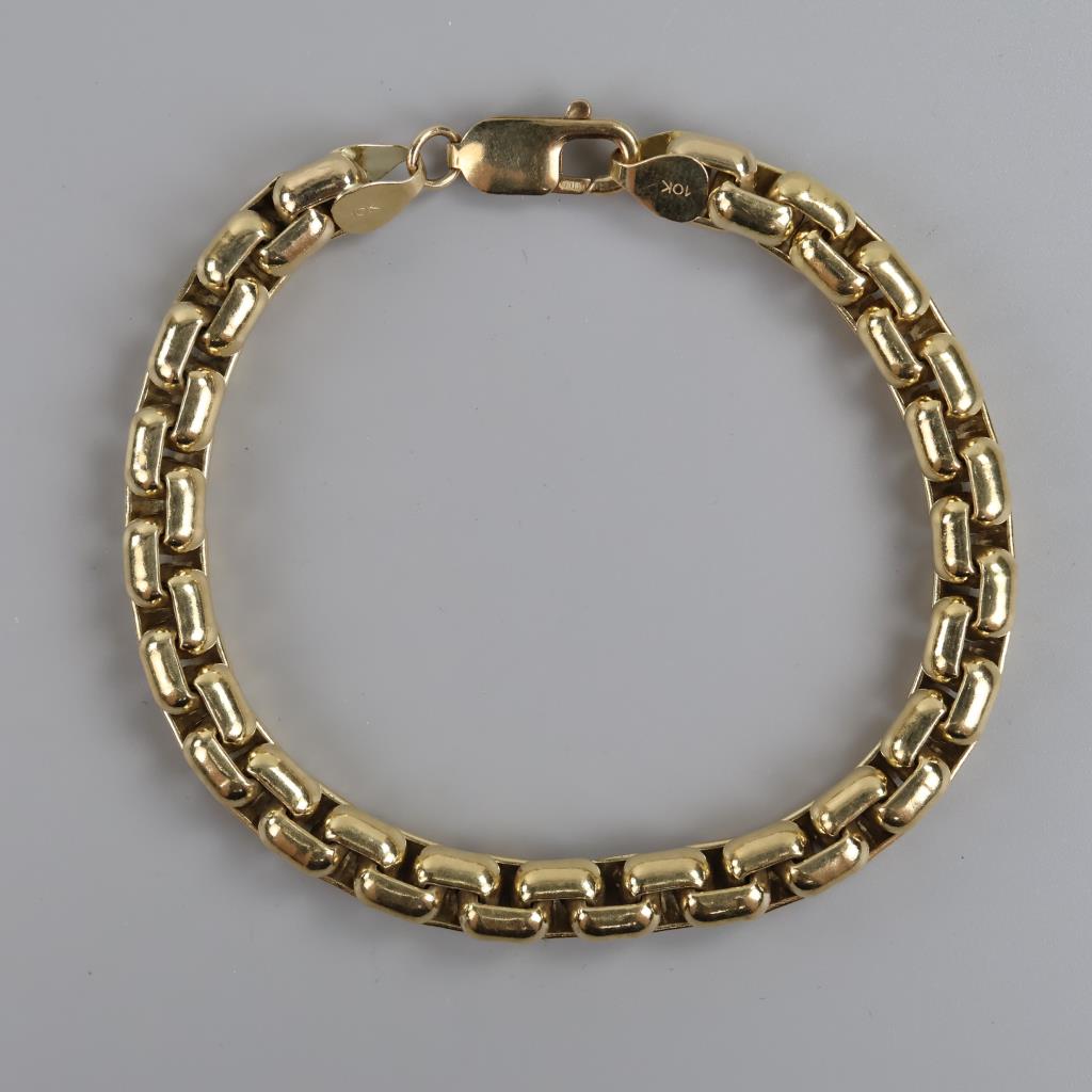 10kt GP Box Link Bracelet