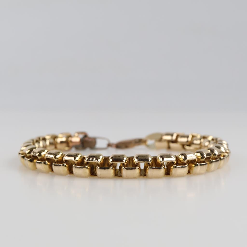10kt GP Box Link Bracelet