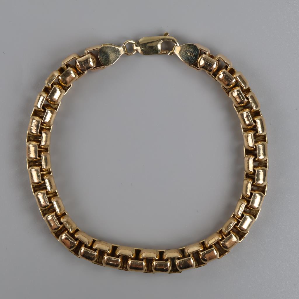 10kt GP Box Link Bracelet